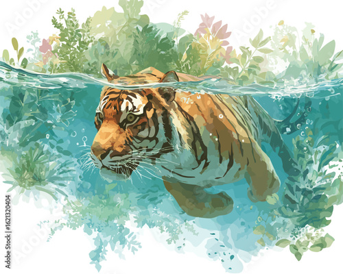 tiger in the water