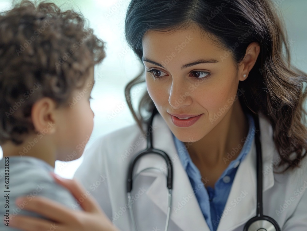 Medical examination between mother and child. Medical examination between mother and child.