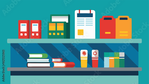 A shelf behind the desk holds different transit tickets and passes for purchase making it convenient for travelers to buy what they need.
