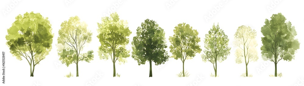 Obraz premium Black ink line drawing of a peaceful forest, featuring layered tree silhouettes and detailed foliage in a minimal style.