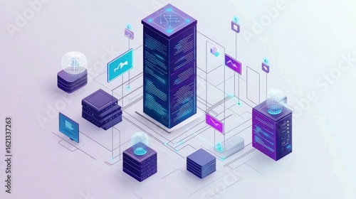 Modern data center system illustration