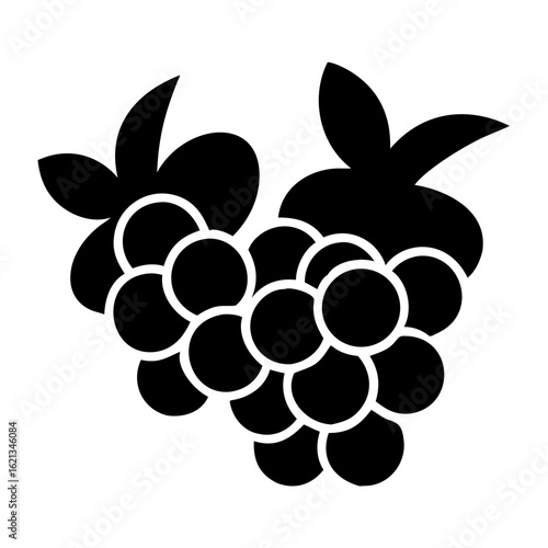 Stylized Black Raspberry Clipart Image Representing Fresh Summer Fruits and Treats