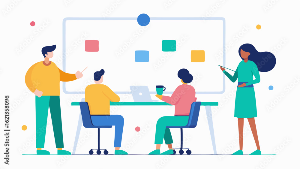 Collaborative Whiteboard Area A communal space with large whiteboards where employees freely brainstorm ideas showcasing teamwork in an inclusive manner. Collaborative Whiteboard Area A communal space with large whiteboards where employees freely brainstorm ideas showcasing teamwork in an inclusive manner.