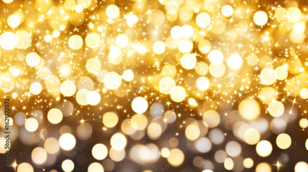 Fototapeta premium Golden bokeh lights on dark background