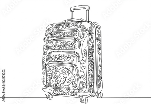 old suitcase isolated on white