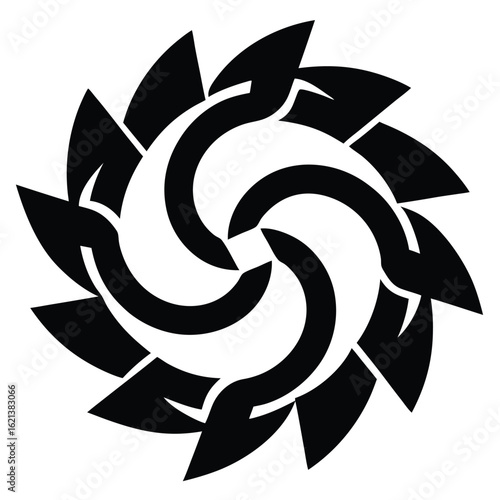 broken swirl chain vector icon