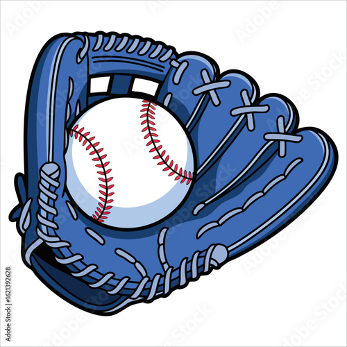 Baseball glove and ball vector illustration isolated on white background perfect for sports themed designs baseball promotions and athletic visuals