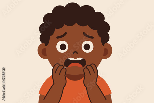 Scared or Startled Child Illustration