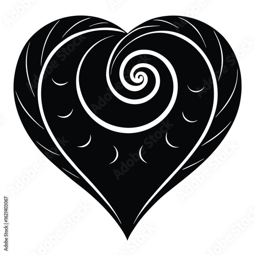 voodoo swirl heart vector icon