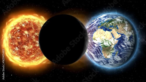 Celestial Alignment: Sun, Moon, and Earth in Cosmic Harmony