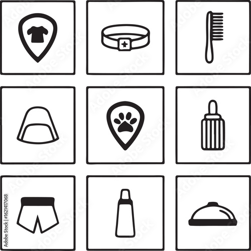 Pet Care Essentials Simple Icon Collection