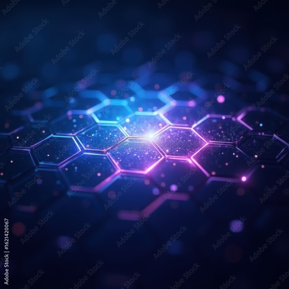 Obraz premium abstract blue background with hexagons