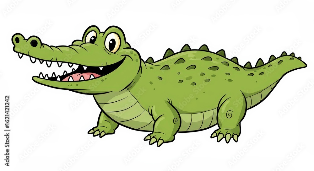 Fototapeta premium Friendly cartoon crocodile illustration