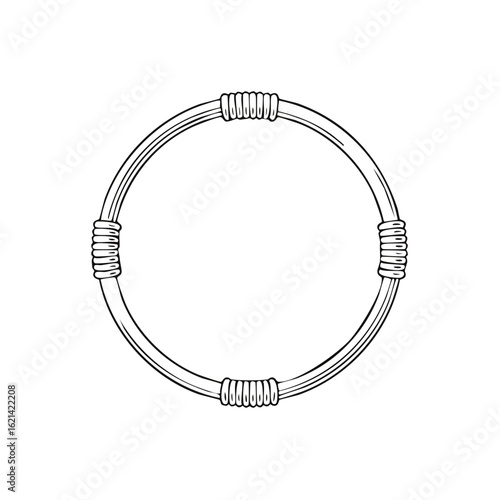 Elegant wire bracelet with tightly wrapped coils on a white background