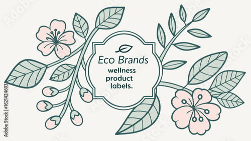 Eco-Friendly Wellness Product Labels Featuring Floral Illustrations in a Minimalist Style