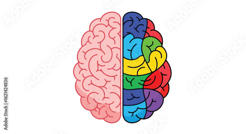 Creative and Logical Brain Concept with Puzzle Pieces