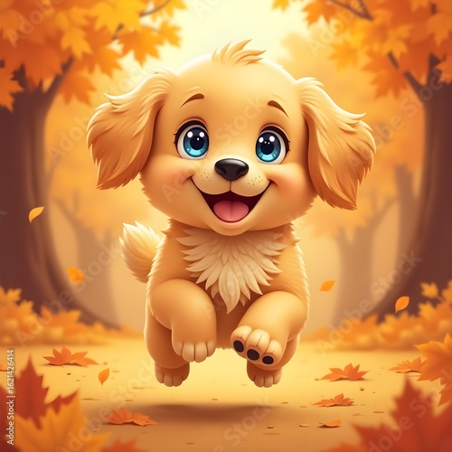 Autumn Forest Puppy Adventure
