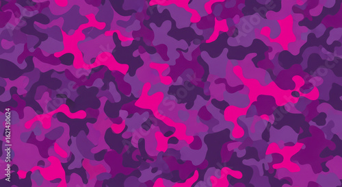 vivid pink and purple camouflage seamless pattern, isolated on transparent background