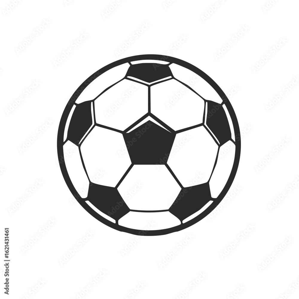 Obraz premium Classic black and white soccer ball illustration simple graphic icon for a sports game