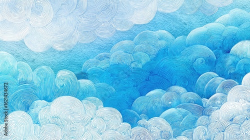 Abstract Blue Sky Cloud Painting Texture Background