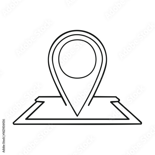 Free Download Map pin on a flat map outline icon illustration for travel or navigation apps - GFXLoad