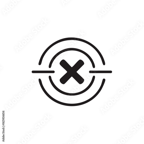 Cancel mark graphic icon target symbol X cross incorrect concept deletion error removed rejected choice