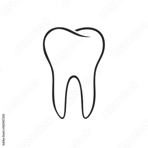 Simple Tooth Outline Icon Design Dental Care Illustration Toothbrushing Hygiene Dentistry