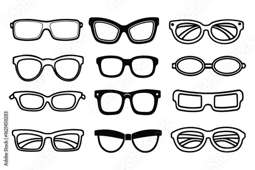 Variety Eyeglasses Collection – Stylish Optical Frame Set vector