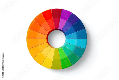 Colorful circle, color wheel, studio, graphic design background. Possible use education