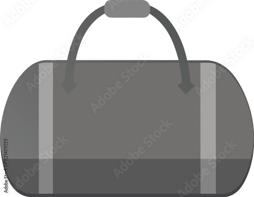 Simple gray duffle bag icon
