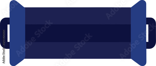 Dark blue horizontal bar with handles