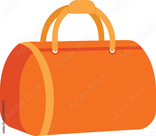 Bright orange duffel bag with handles