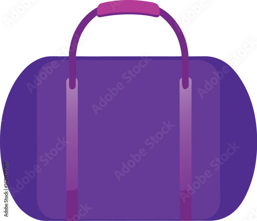 Purple duffel bag with pink handles and straps