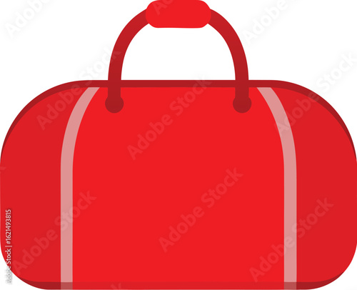 Simple red duffel bag with handles