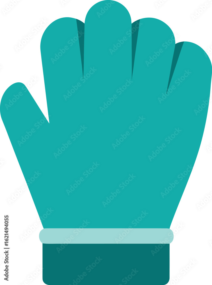 Obraz premium Teal winter glove with a dark teal cuff and light teal trim