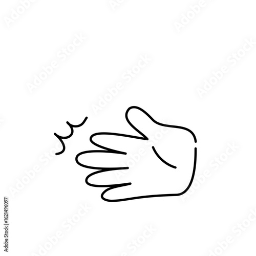 ツッコミをするシンプルな手のアイコン