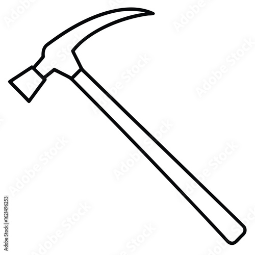 Classic hammer tool vector illustration with color options