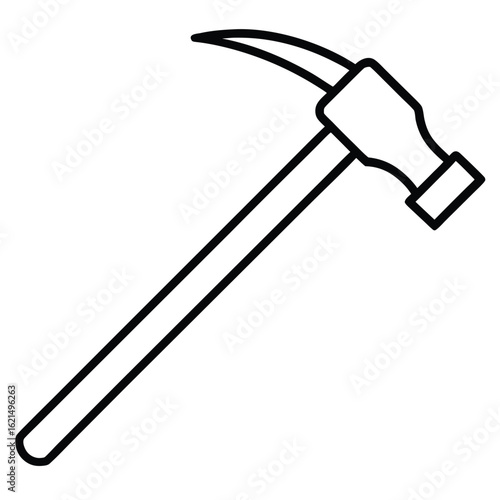Classic hammer illustration with tool design elements