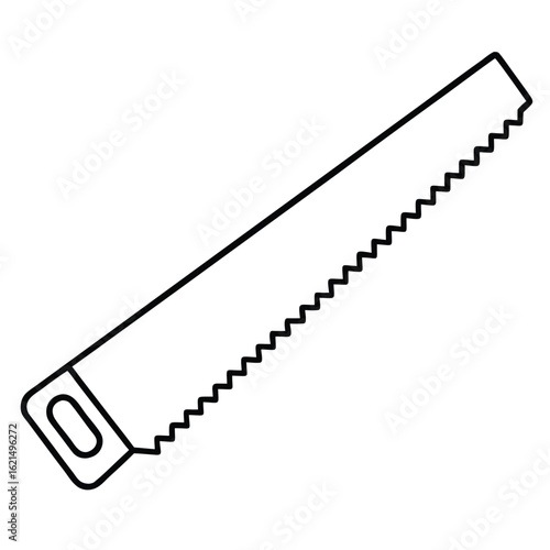 Classic hand saw tool illustration for design projects