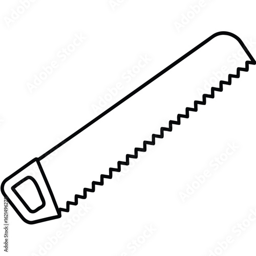 Classic handsaw tool illustration in vector format