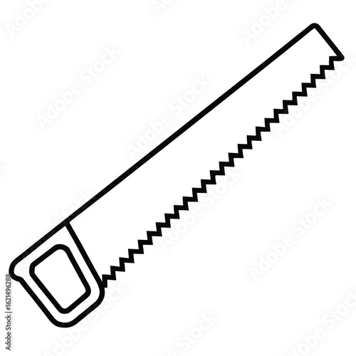 Classic handsaw tool illustration with color options
