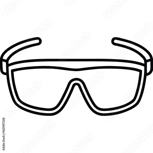 Safety glasses illustration with protective lenses