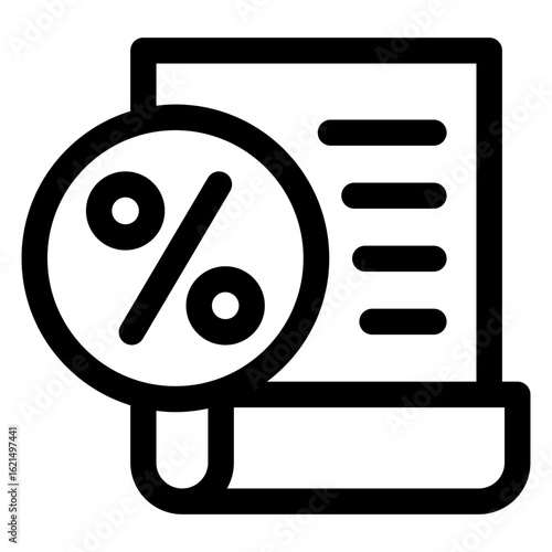 Tax form icon with a percentage