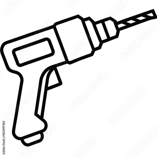 Detailed illustration of a screw gun tool