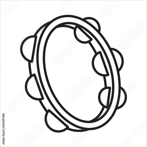 Tamborin icon outline vector