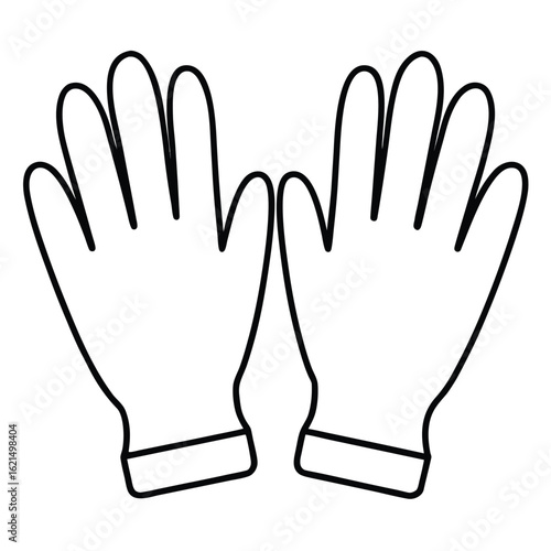 Illustration of protective work gloves for manual labor