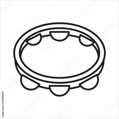 Tamborin icon outline vector