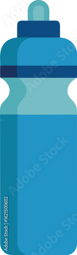 Blue water bottle with a dark blue cap and accent band