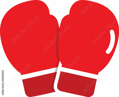 Pair of red boxing gloves ready for action
