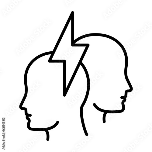 Conflict Icon Vector Illustration Line Version